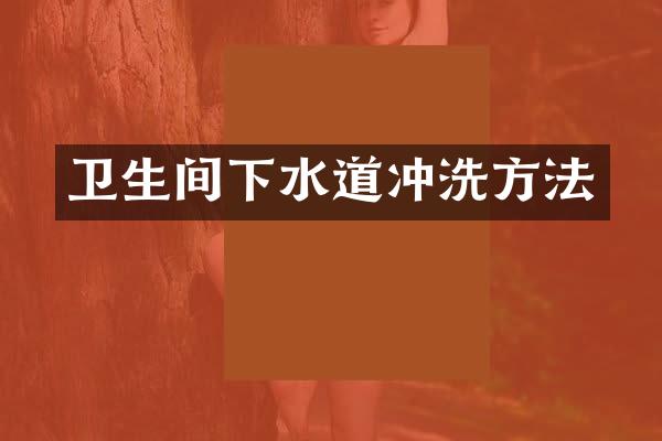卫生间下水道冲洗方法