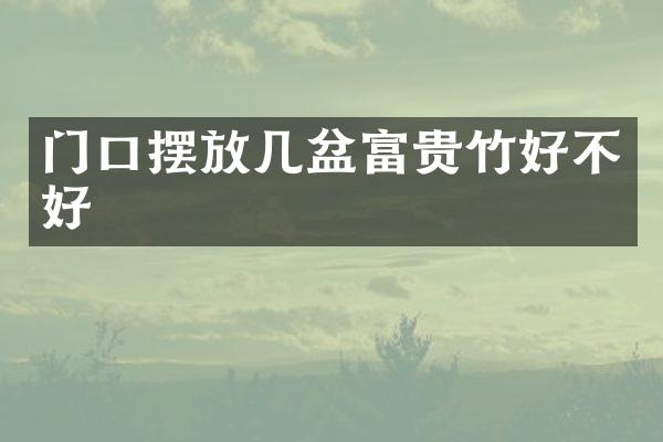 门口摆放几盆富贵竹好不好