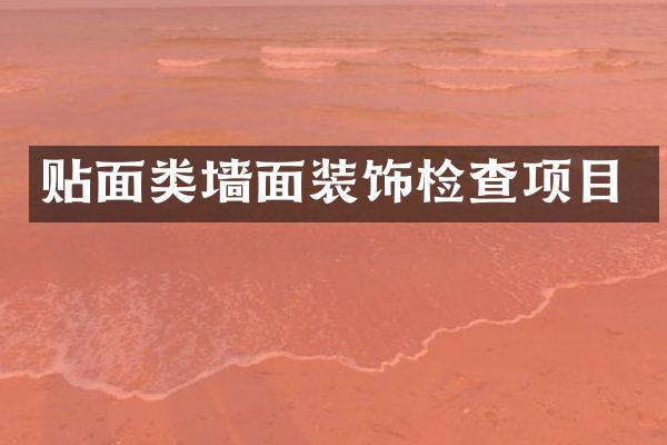 贴面类墙面装饰检查项目