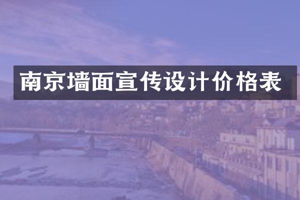 南京墙面宣传设计价格表
