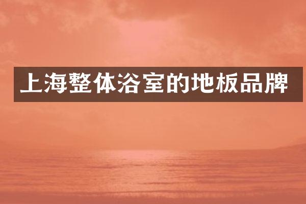 上海整体浴室的地板品牌