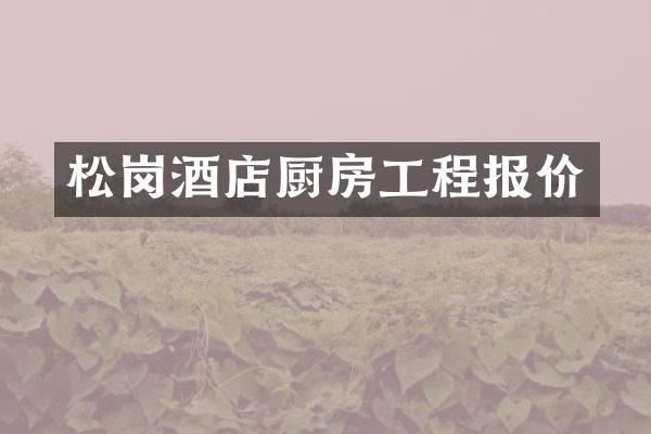 松岗酒店厨房工程报价