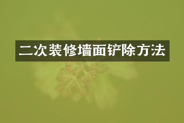 二次装修墙面铲除方法