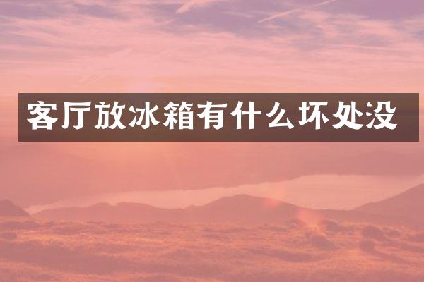 客厅放冰箱有什么坏处没