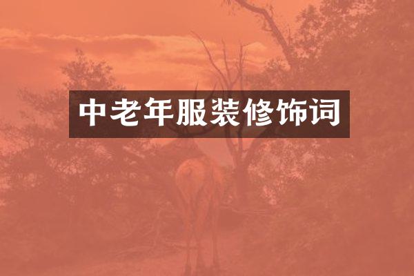 中老年服装修饰词