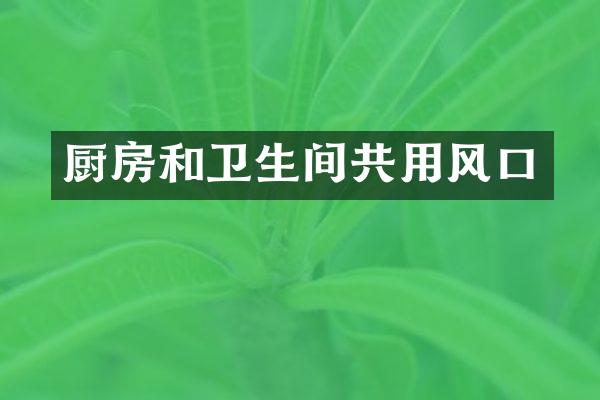 厨房和卫生间共用风口