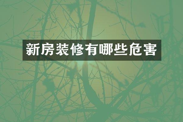 新房装修有哪些危害