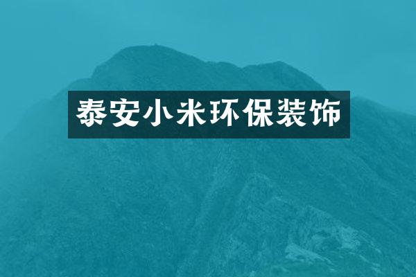 泰安小米环保装饰
