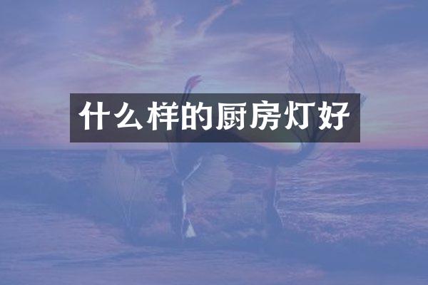 什么样的厨房灯好