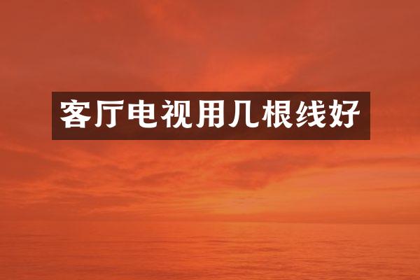 客厅电视用几根线好