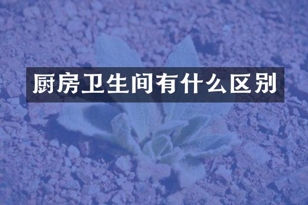 厨房卫生间有什么区别