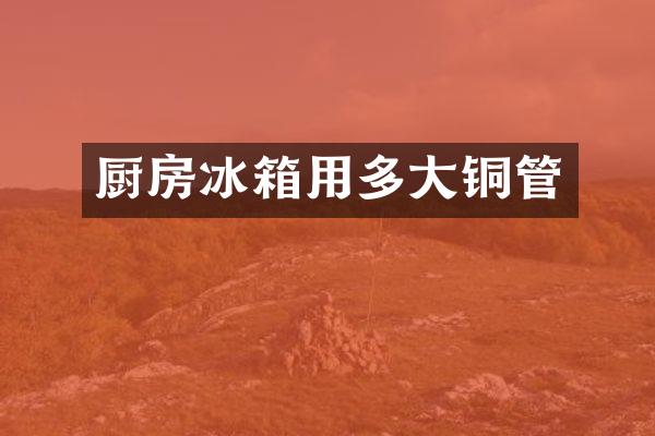 厨房冰箱用多大铜管