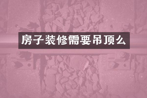 房子装修需要吊顶么