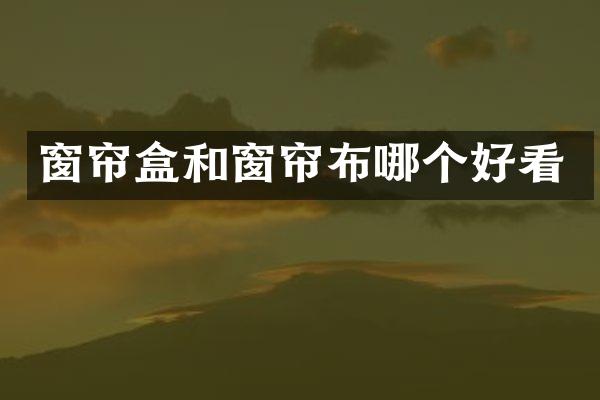 窗帘盒和窗帘布哪个好看