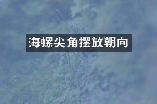 海螺尖角摆放朝向