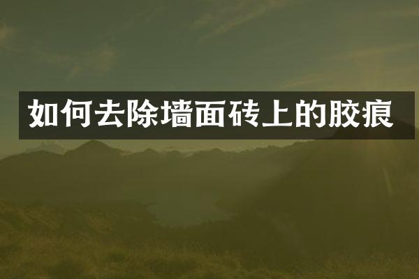 如何去除墙面砖上的胶痕
