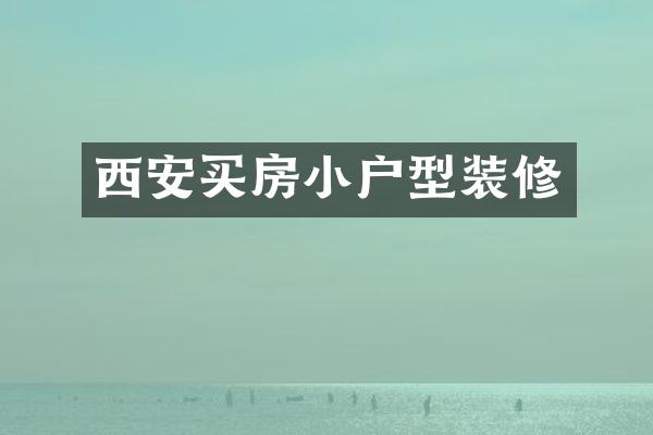 西安买房小户型装修