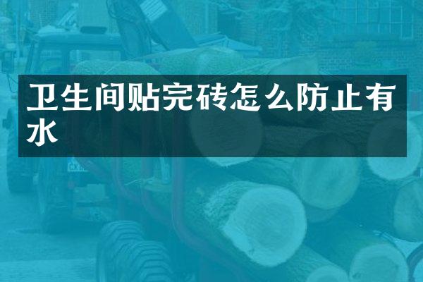 卫生间贴完砖怎么防止有水