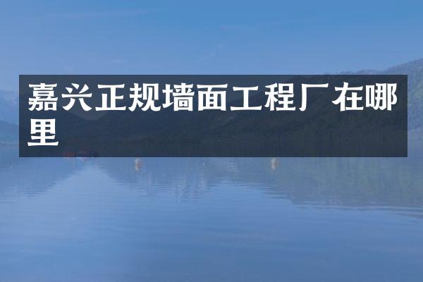 嘉兴正规墙面工程厂在哪里
