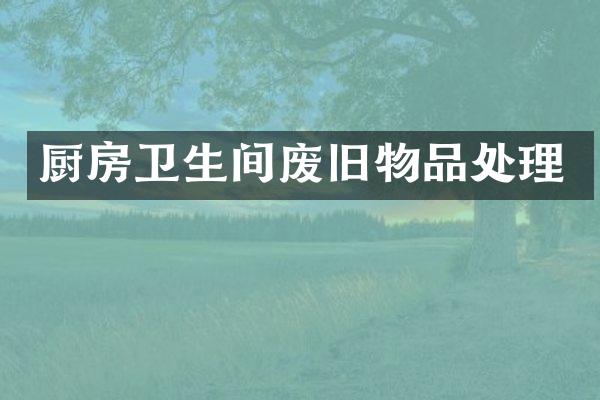 厨房卫生间废旧物品处理