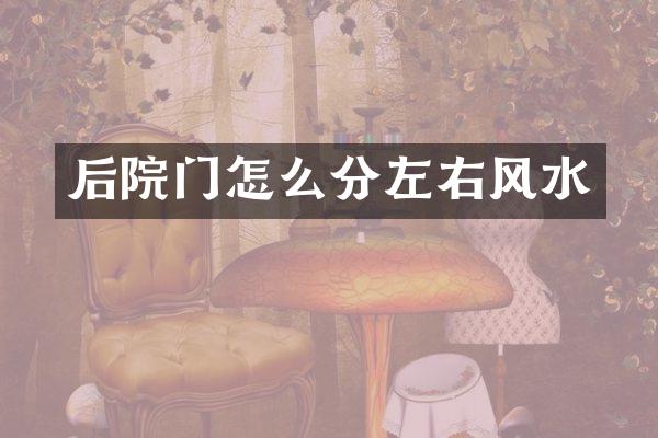 后院门怎么分左右风水