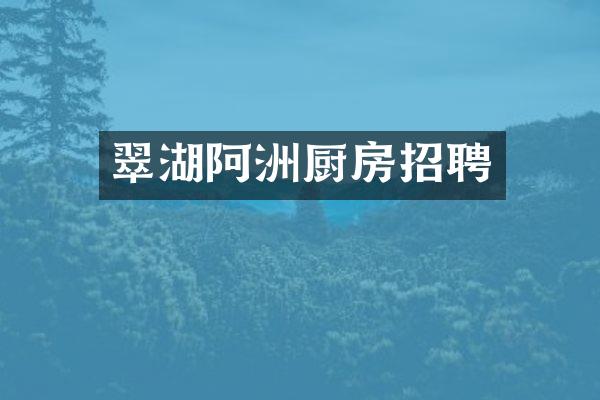 翠湖阿洲厨房招聘