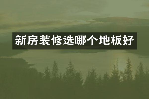 新房装修选哪个地板好