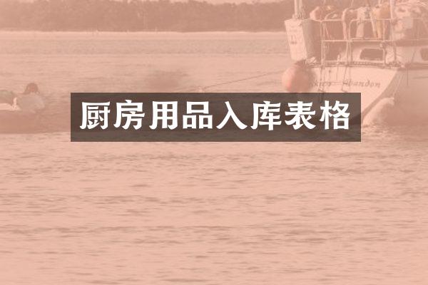 厨房用品入库表格