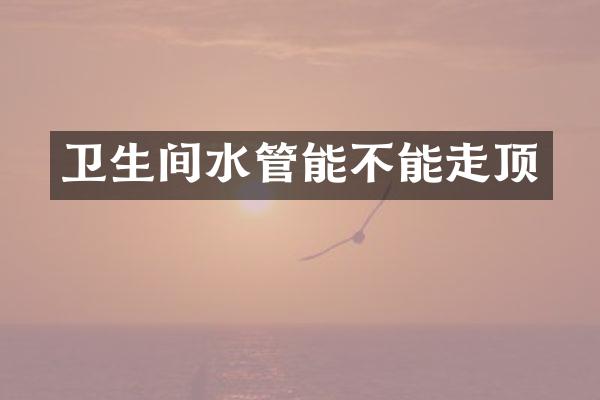 卫生间水管能不能走顶