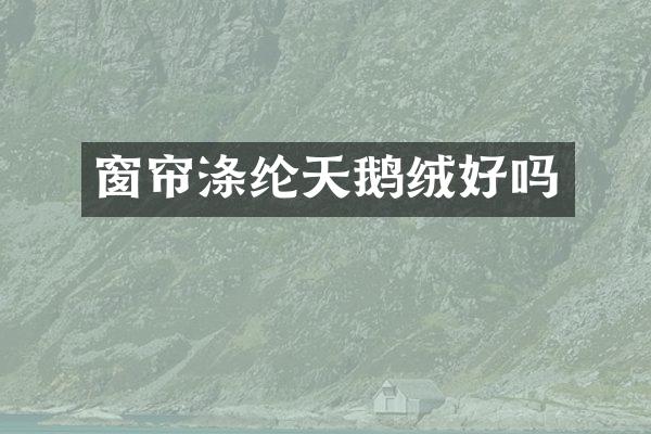窗帘涤纶天鹅绒好吗