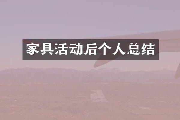 家具活动后个人总结