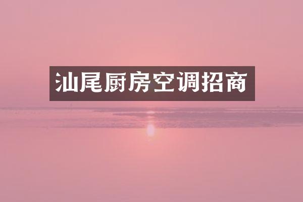 汕尾厨房空调招商
