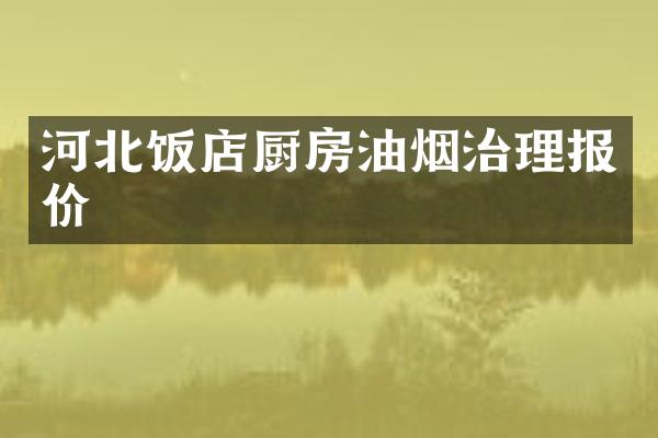 河北饭店厨房油烟治理报价