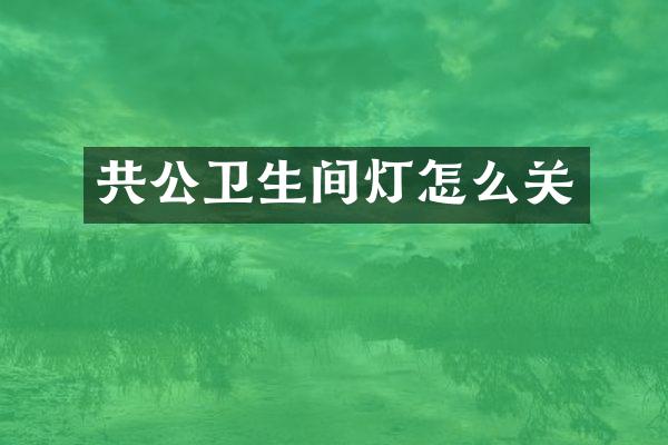 共公卫生间灯怎么关