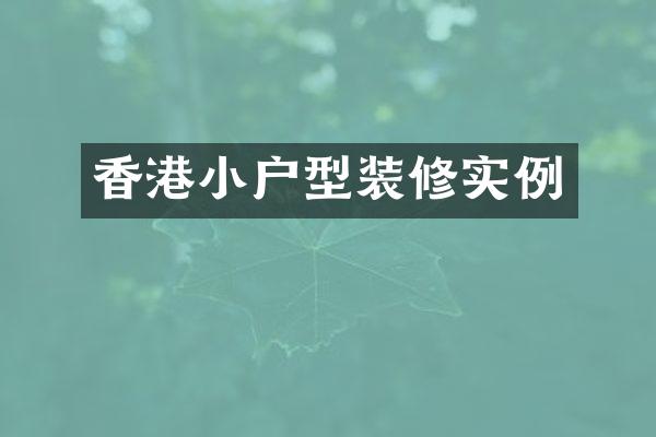 香港小户型装修实例