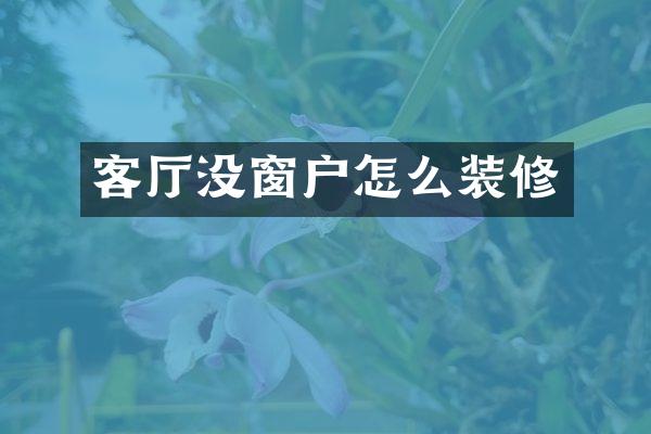客厅没窗户怎么装修