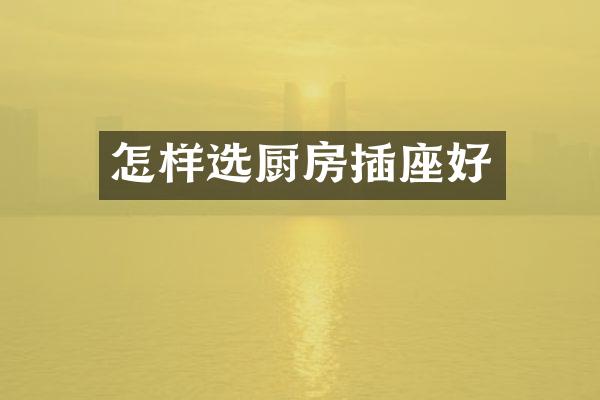 怎样选厨房插座好