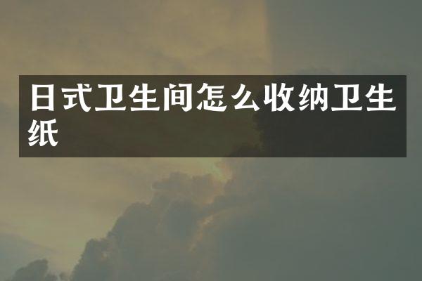 日式卫生间怎么收纳卫生纸