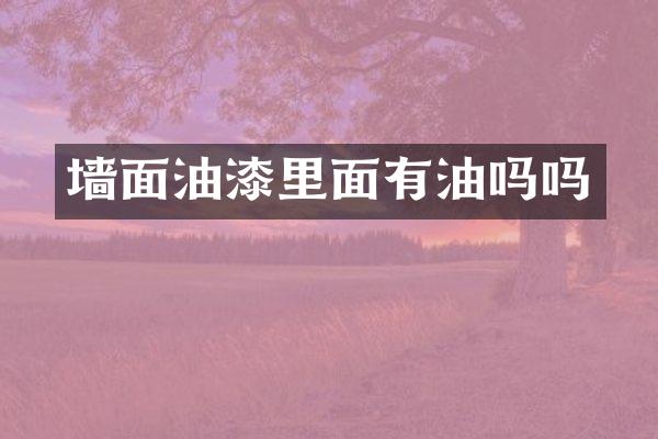 墙面油漆里面有油吗吗