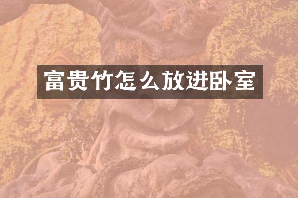 富贵竹怎么放进卧室