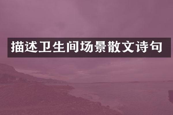 描述卫生间场景散文诗句