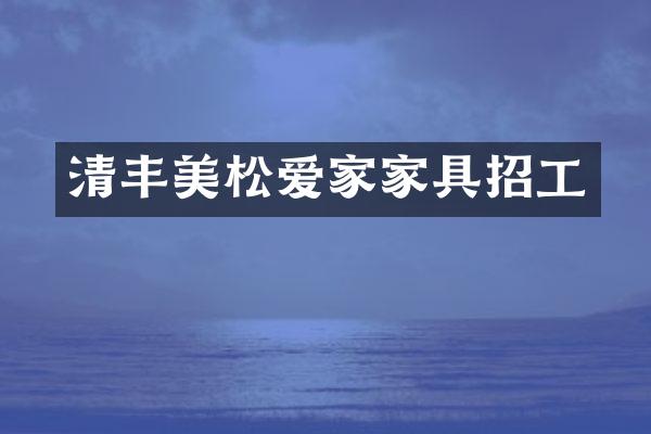 清丰美松爱家家具招工