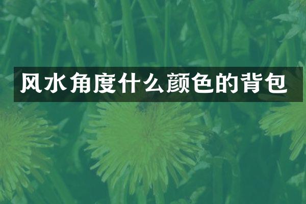 风水角度什么颜色的背包