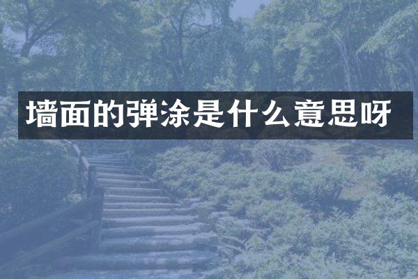 墙面的弹涂是什么意思呀
