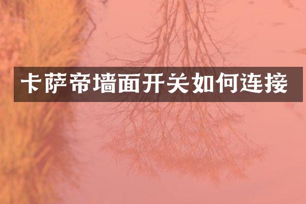 卡萨帝墙面开关如何连接