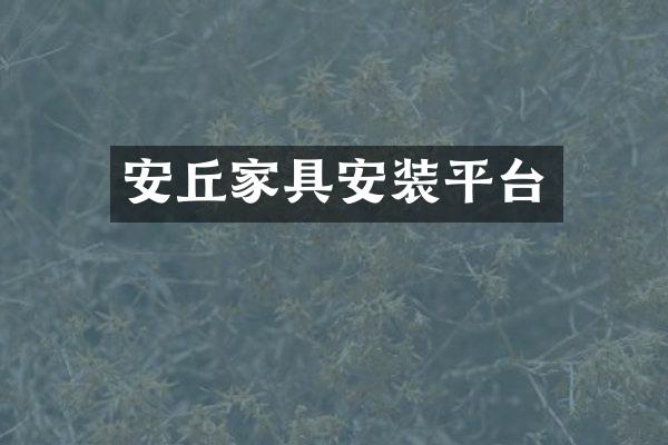 安丘家具安装平台