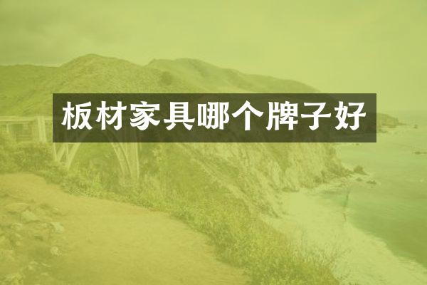 板材家具哪个牌子好