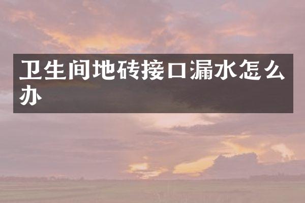 卫生间地砖接口漏水怎么办