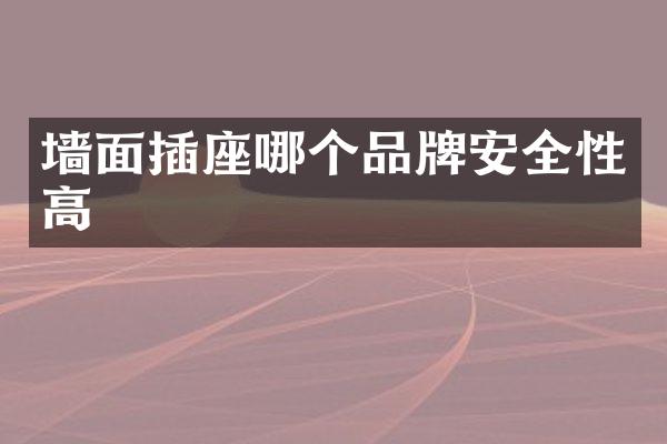 墙面插座哪个品牌安全性高