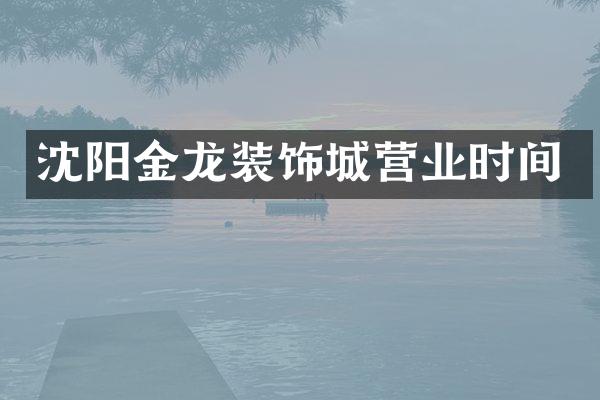 沈阳金龙装饰城营业时间